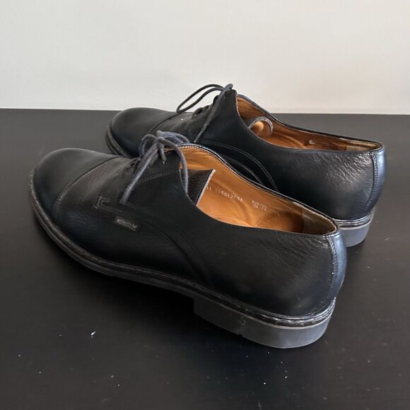 Mephisto Cap Toe Oxfords Mens 13 Black Leather Lace Up Dress Shoes France - Picture 7 of 9